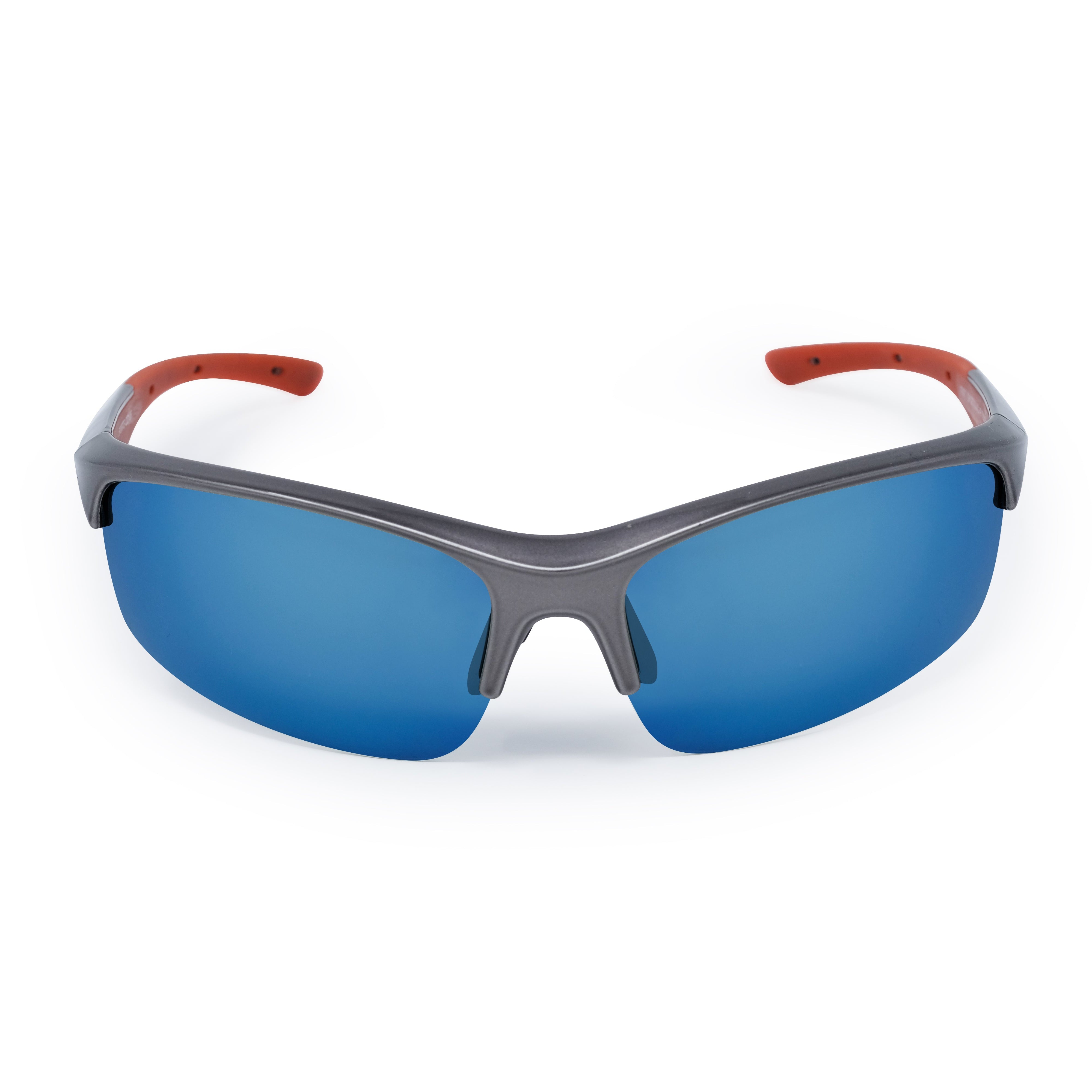 Shop blue mirror prescription wraparound sunglasses with anti-glare and UV400 protection for cycling, running, and driving.